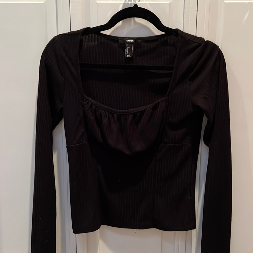 Black square neck long sleeve